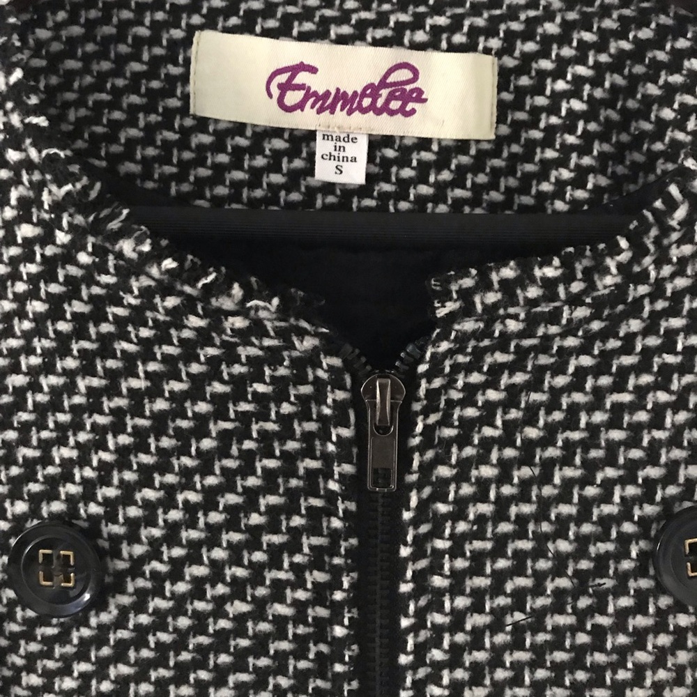Emmelee black & white woven soft tweed jacket - Picture 4 of 4